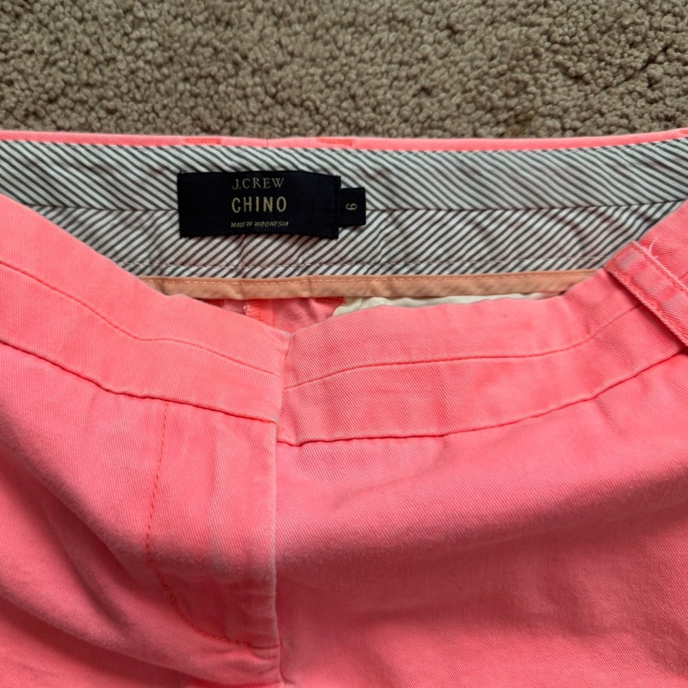 J. Crew Women’s Chino Shorts Size 6 Pink Cotton Preppy Summer Vacation Beach - Picture 4 of 5